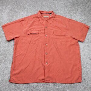 Burma Bibas Shirt Mens 2XL XXL Orange Modal Rayon Polynosic/Poly Blend S/S